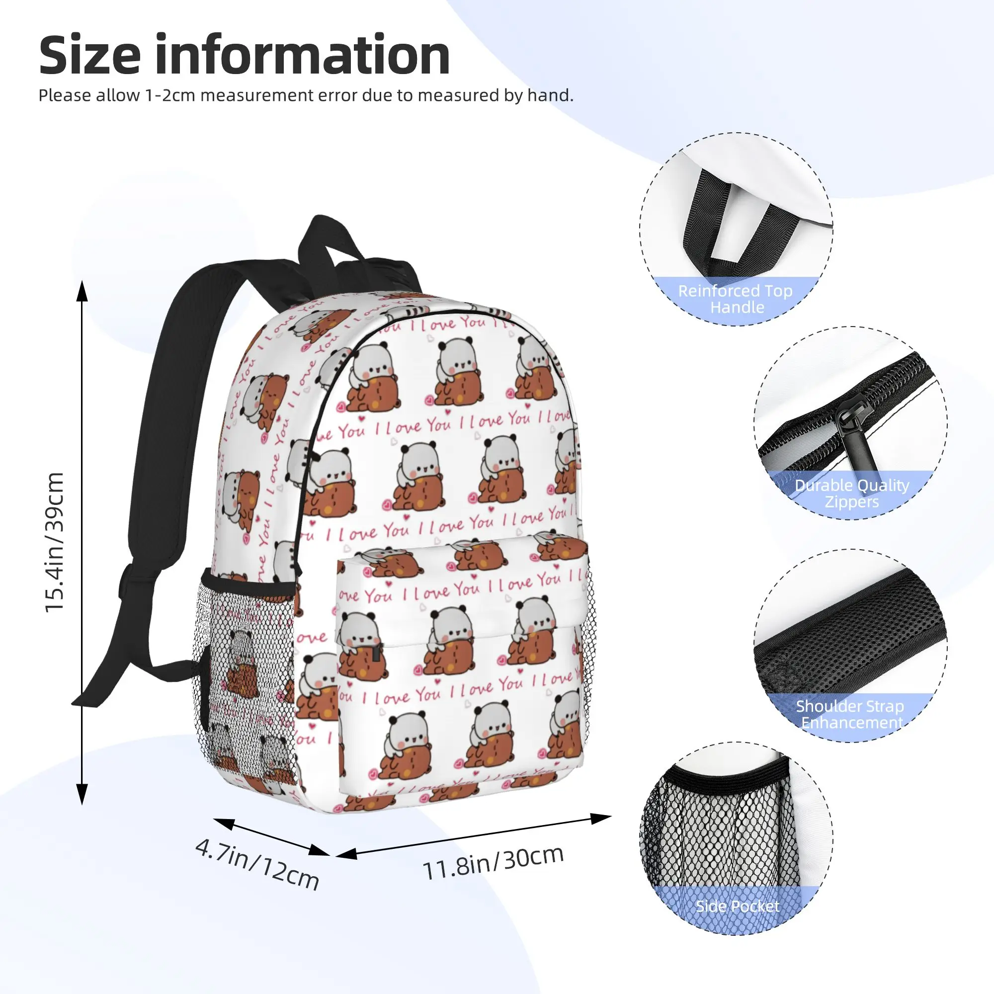 Bubu Dudu Panda And Brownie Bear Couple Backpack Hot Sale Daypack Boys Girls BookBag Shoulder Bags for Men Women School Bag