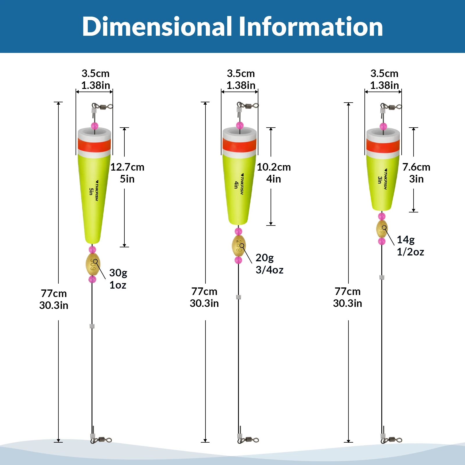 THKFISH Bobber EVA – Flotador pesado para pesca en agua dulce y salada - imagen 3
