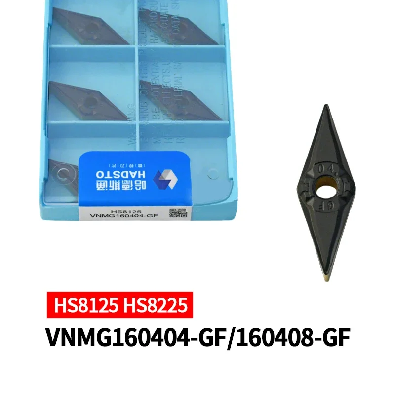 

10 шт. Оригинальные твердосплавные токарные пластины HADSTO VNMG160404-GF VNMG160408-GF HS8125 HS8225, режущие лезвия для станков с ЧПУ по стали