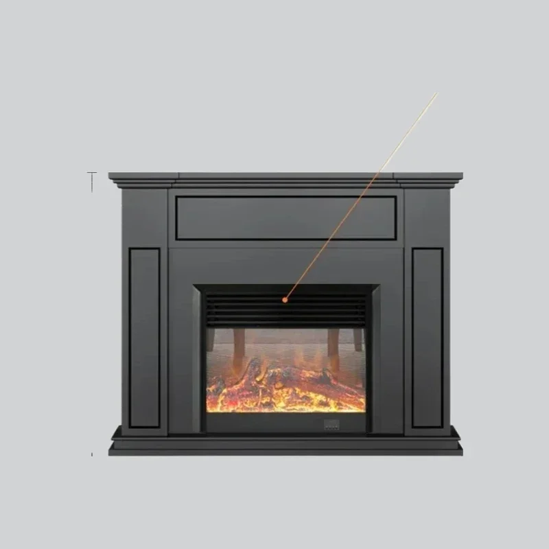 

AAC1.5 Meters American Gray Solid Wood Electric Fireplace Decorative Cabinet Simple European Heating Fake Stove