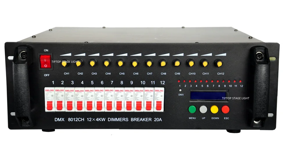 12  per channel 4KW DMX 512 dimming table, stage lighting light and shade controller with bakelite plug 8012