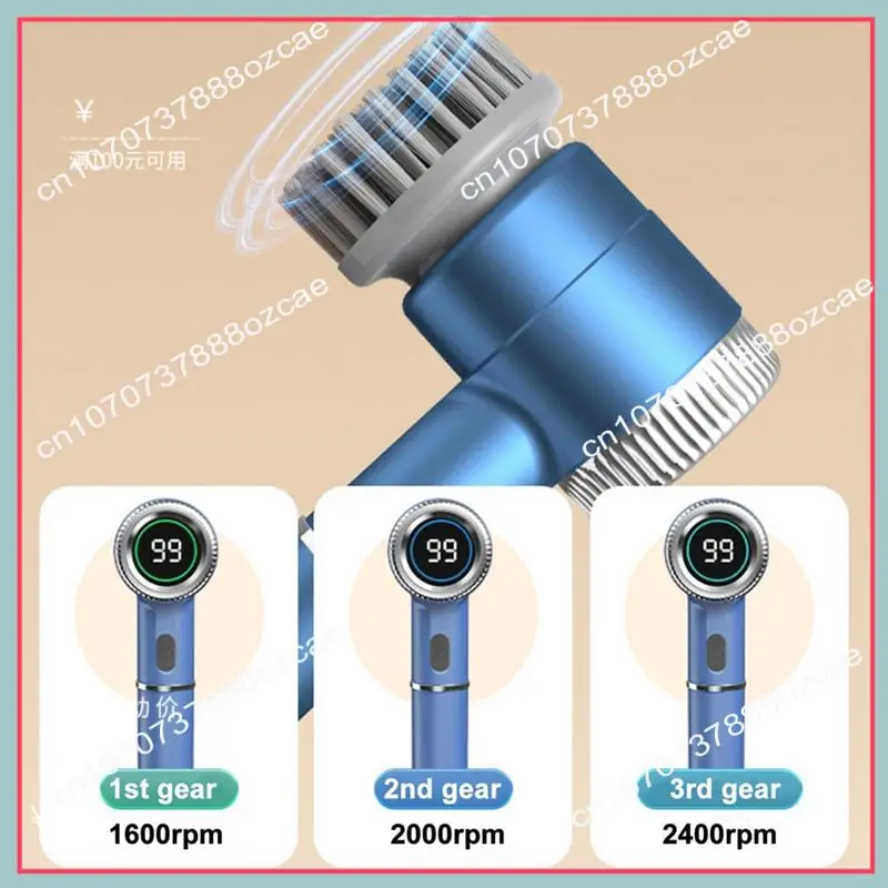 5개의 헤드와 3개의 속도를 갖춘 A26P 전원 청소 브러시 ​​전기 스크럽 IPX7 방수 다기능 휴대용 청소 브러시