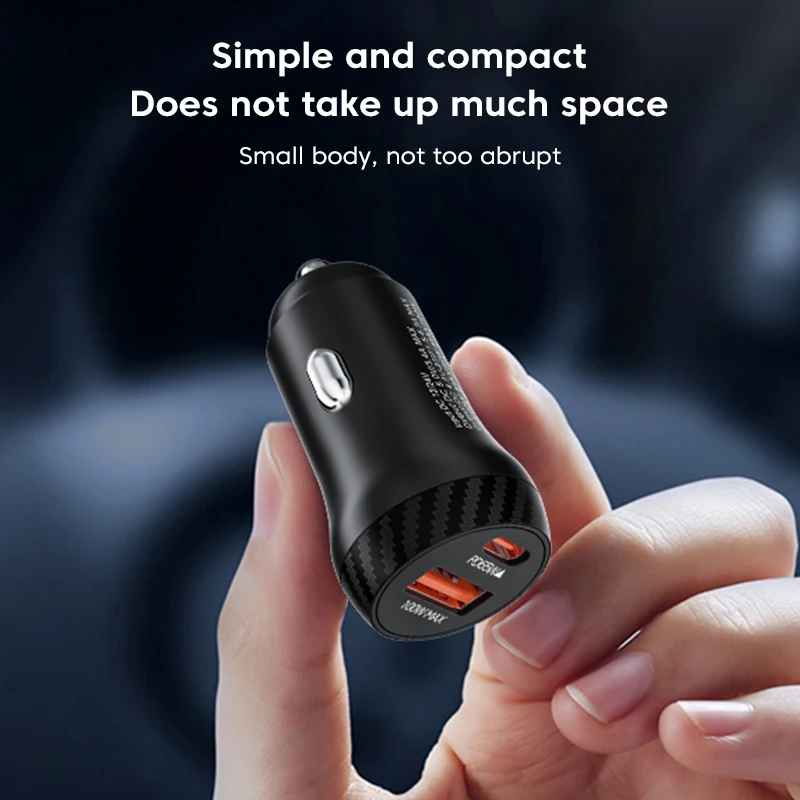 Ładowarka samochodowa 100W Super szybkie ładowanie PD65W USB typu C ładowarka do telefonu szybkiego ładowania Adapter dla iphone Samsung Huawei Xiaomi — zdjęcie produktu 6