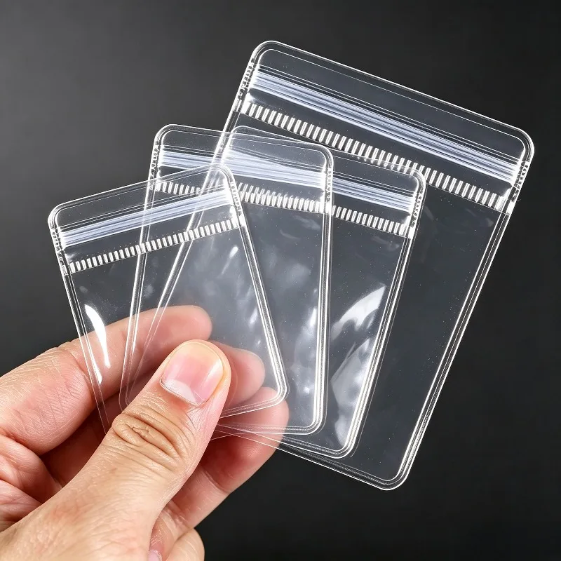 100/50 Stück transparente, selbstdichtende Ziplock-Beutel aus PVC, staubdicht, wiederverschließbar, Schmuckbeutel für Ringe, Ohrringe, Armbänder, Halsketten – Detail 2