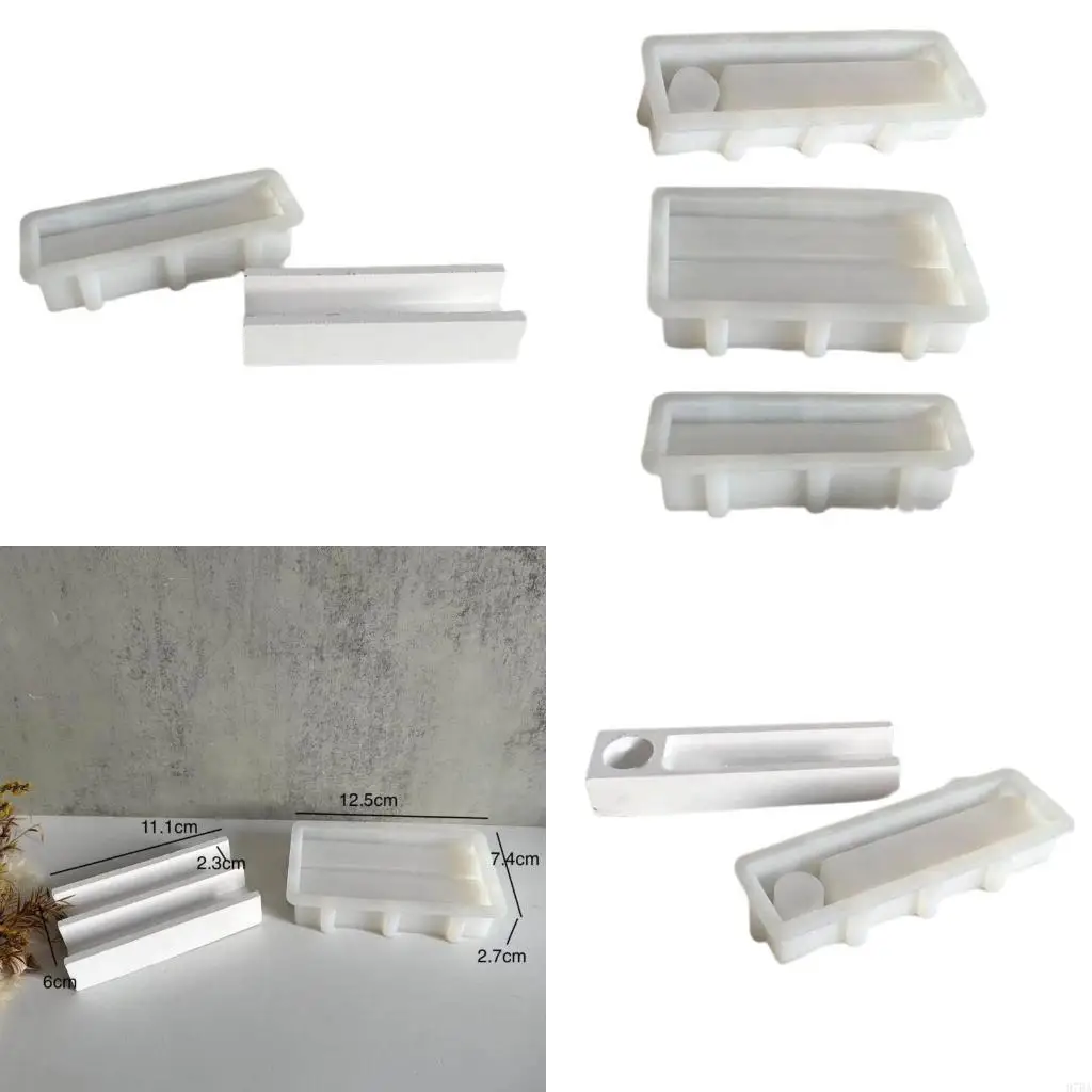 

97BA DIY Mould Elongated Striped Molds Silicone Mould Handicrafts for Candle Holder