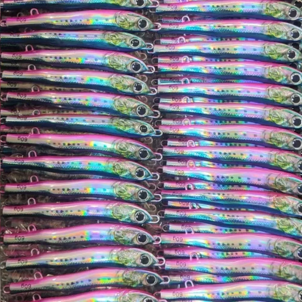 

Fast Sinking 3D Print Jig Lure Speed Falling Treble Hook Glow Jig 60g Weight 40g Weight Metal Bait Fishing