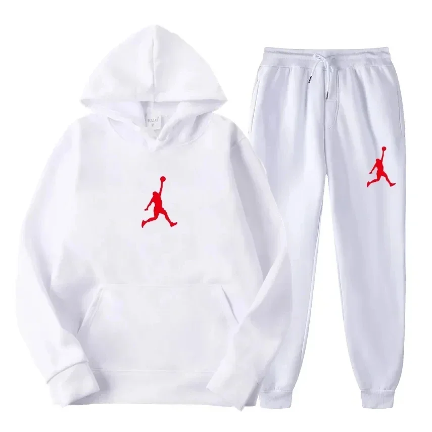 Brand new winter men's set two-piece hooded shirt+running pants sports set casual men's and women's sports shirt sportswear hood