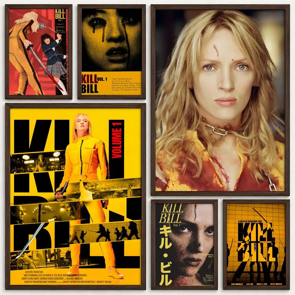 Movie Kill Bill Poster Self‑Adhesive Waterproof PP Poster Coffee House Bar Wall Art Sticker Room Home Decor