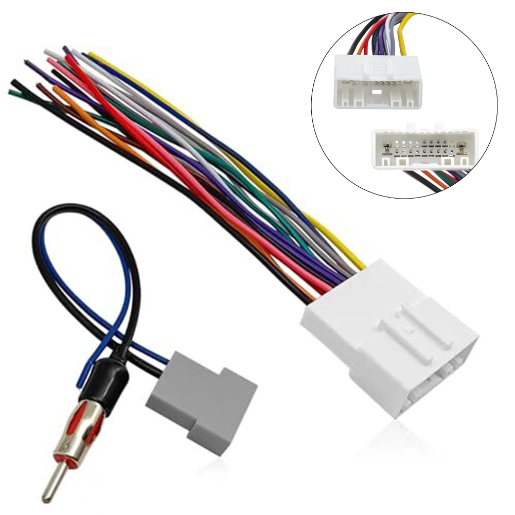 Car Installation Accessory Radio Harness Connector Flexible PVC Construction Non-Deformation Feature Pure Copper Material