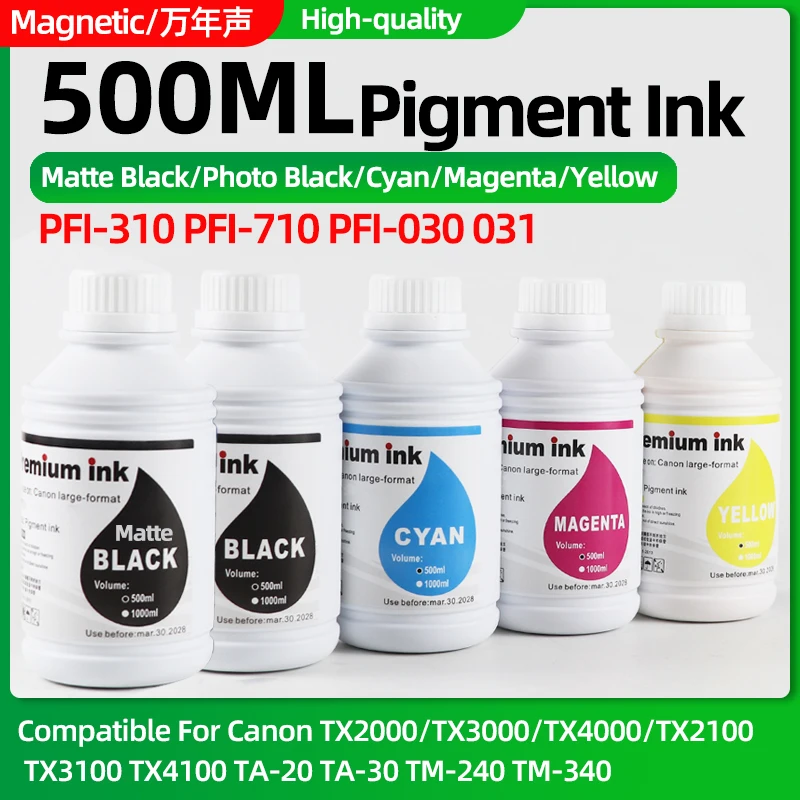 500ML PFI-310 PFI-710 PFI-030 031 Pigment Ink Compatible For Canon TX2000 TX3000 TX4000 TX2100 TX3100 TA-20 TA-30 TM-240 TM-340