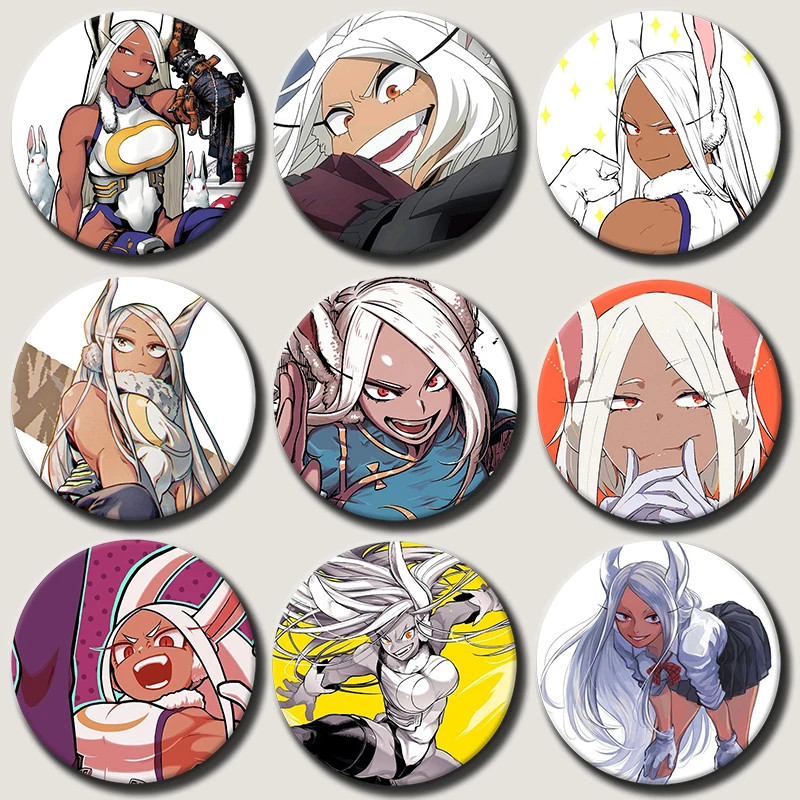 

58mm Anime Character Mirko Soft Button Pin Rumi Usagiyama Cartoon Brooch Creative Badge for Backpack Clothes Decoration Gift