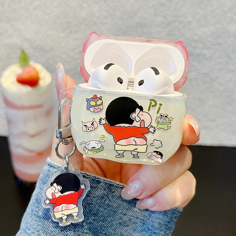 Niedliche Crayon Shin-chan Gesäß-Kopfhörerhülle, Kopfhörerhülle für AirPods 1, 2, 3, Pro, 4, Pro2, 2. Pro3, kabelloses Bluetooth-Headset ﻿