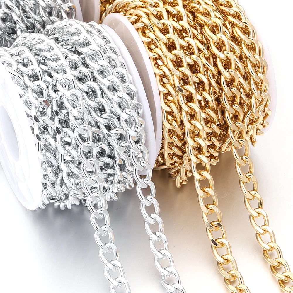 

5 ярдов/рулон витая алюминиевая цепочка, объемная звеньевая цепочка для самостоятельного изготовления ювелирных изделий, сумка для одежды, ожерелья, браслеты, аксессуары, принадлежности