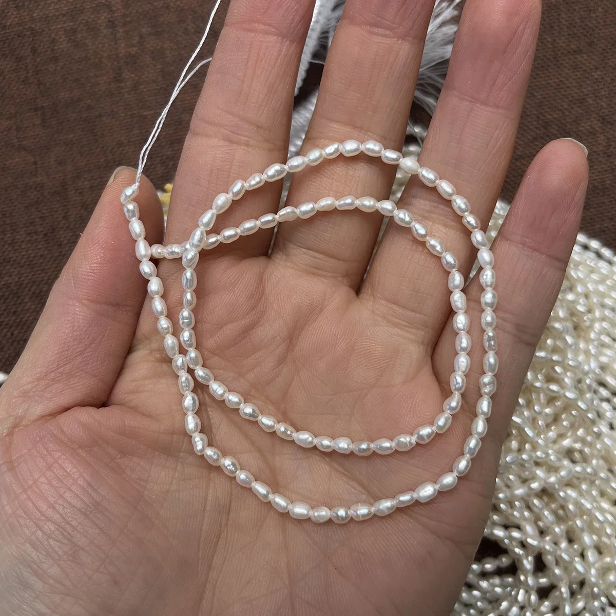 

2-3mm AAA Mini Fine Polished Rice Small Bead Natural Freshwater Pearl Jewelry Make DIY Necklace Bracelet Accessories Women Gift