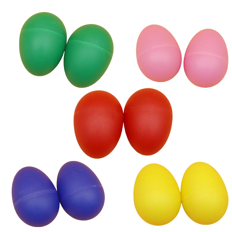 10 chiodere per uova in plastica con musica a percussione per Pasqua, Malarka, con agitatori per pittura fai-da-te per l'apprendimento della musica (5 paia)
