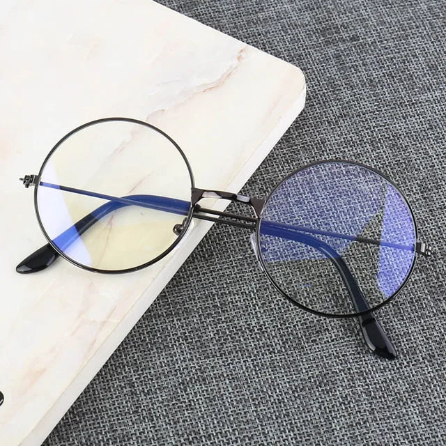 Fashion Vintage Retro Metal Frame Clear Lens women Glasses Nerd Geek Eyewear Eyeglasses Black Oversized Round Circle Eye Glasses