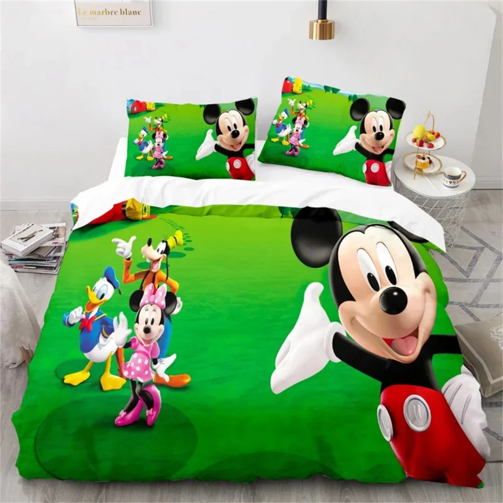 Disney-Parure de lit Minnie, ensemble de literie, couvre-lit, linge de maison, housse de sport, Queen, King Size