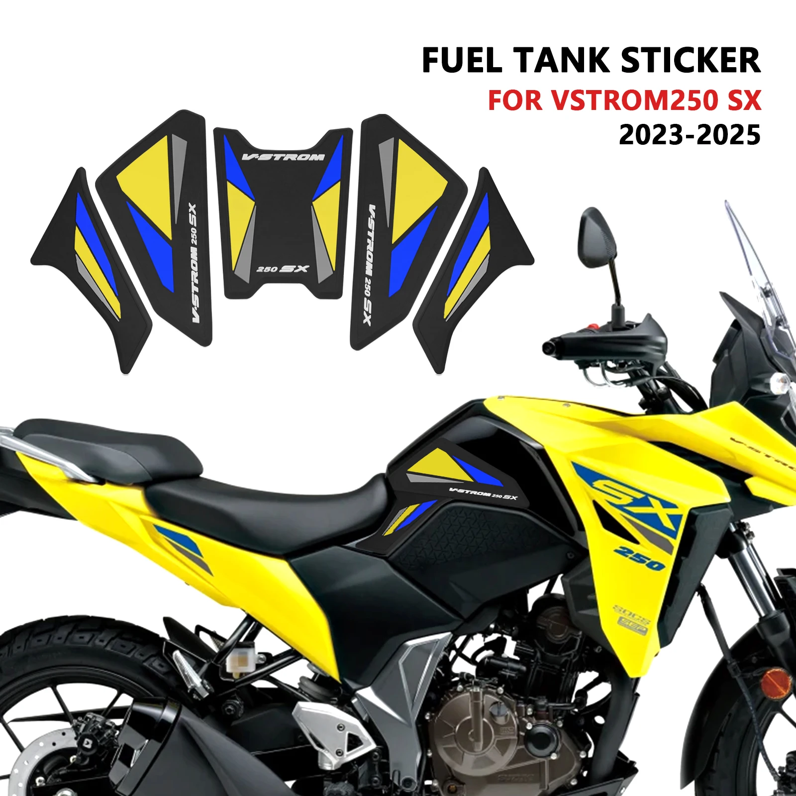 

For V-Strom 250SX 2025 V strom 250 SX 2024 2023Motorcycle side fuel tank pad Tank Pads Protector Stickers Knee Grip Traction Pad