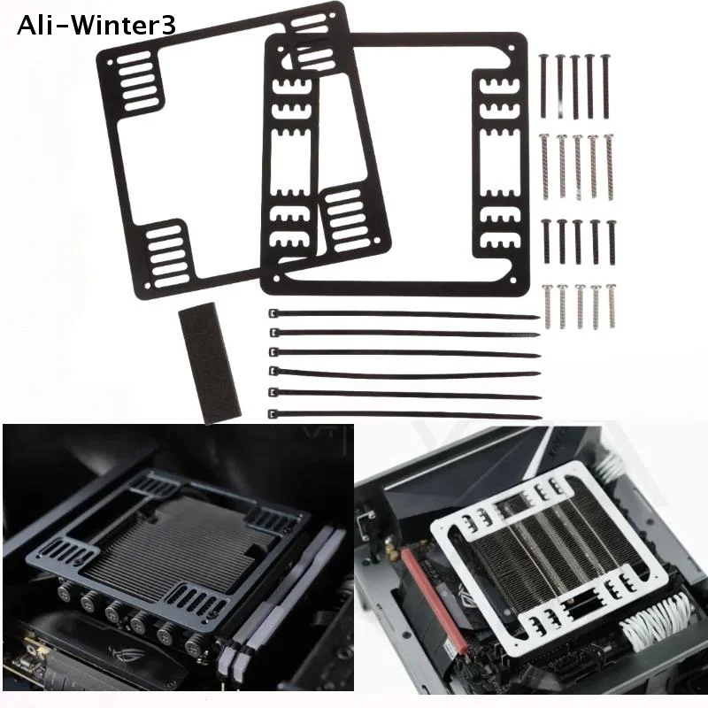 

【WR】Fan Conversion Bracket 9CM To 12CM Can Be Used For Axp100 And Other 9CM Screw Fixed Heat Aluminum Alloy