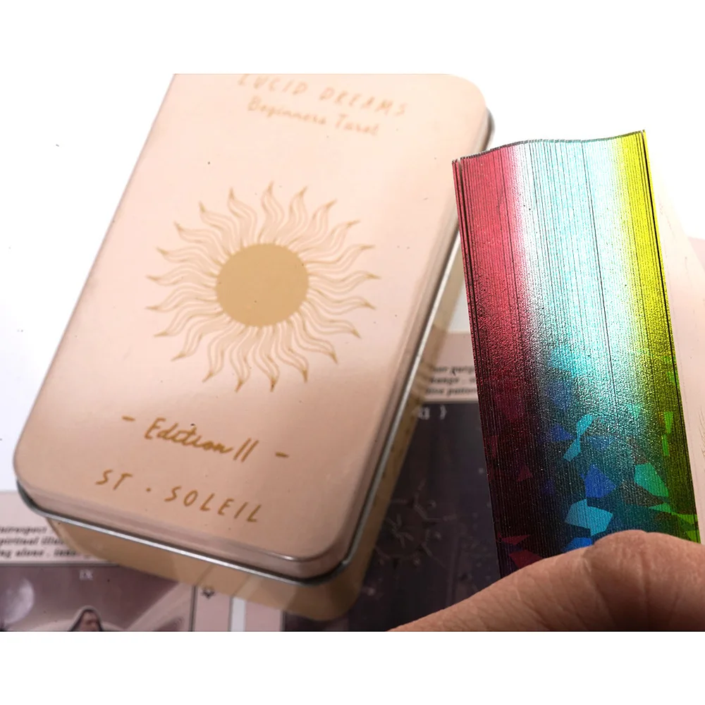 10.3*6cm Lucid Dreams Beginners Tarot In A Tin Metal Box Tarot Deck with PDF GuideBook Divination Cards