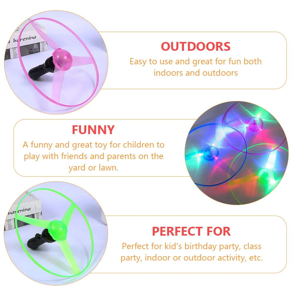 

3pcs Led Flying Disc Kids Educational Aerial Outdoor Lawn Glow Disc Strengthen Hand Eye Coordination Creativity