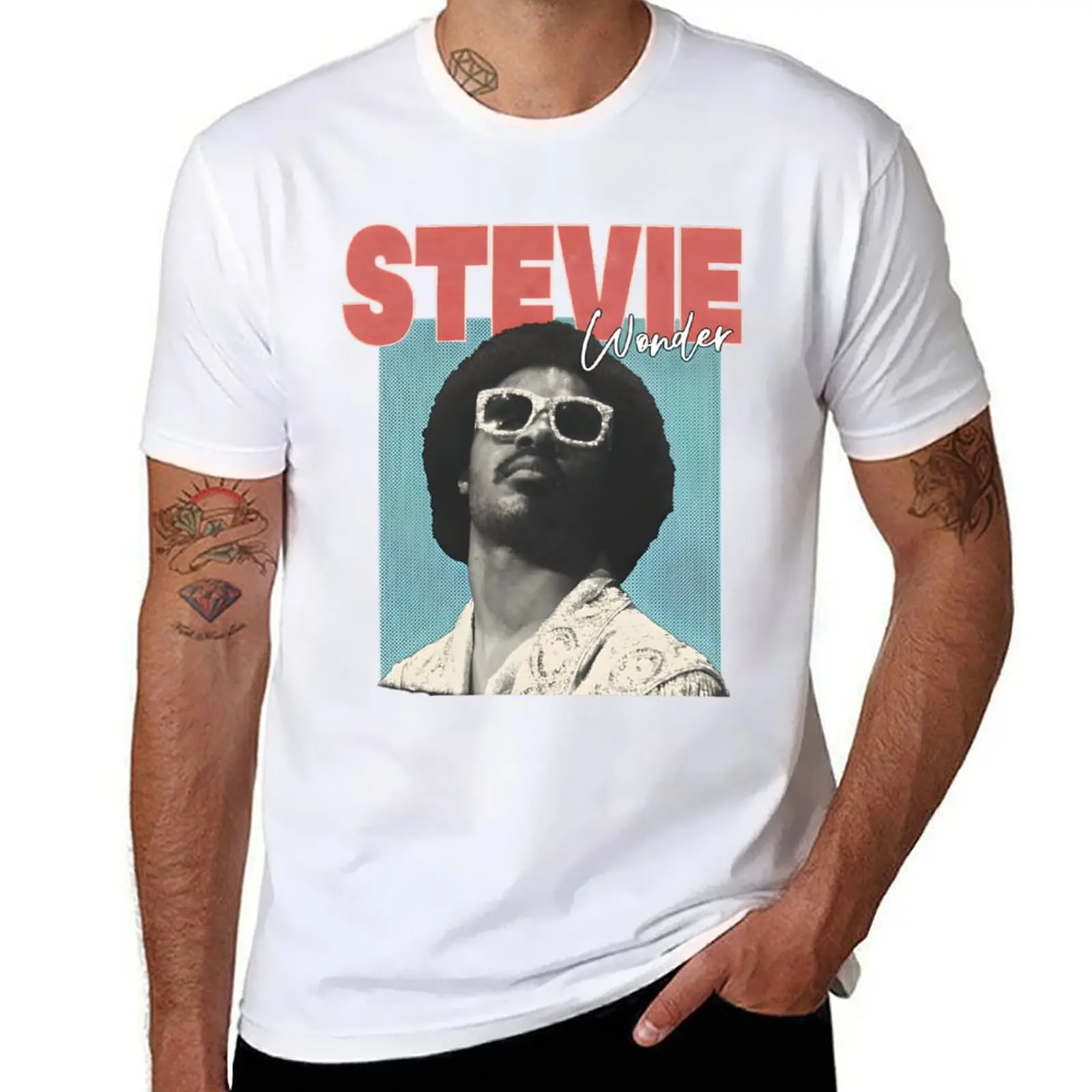 

Stevie Wonder T-Shirt mens graphic t shirts funny t shirts man T-Shirt