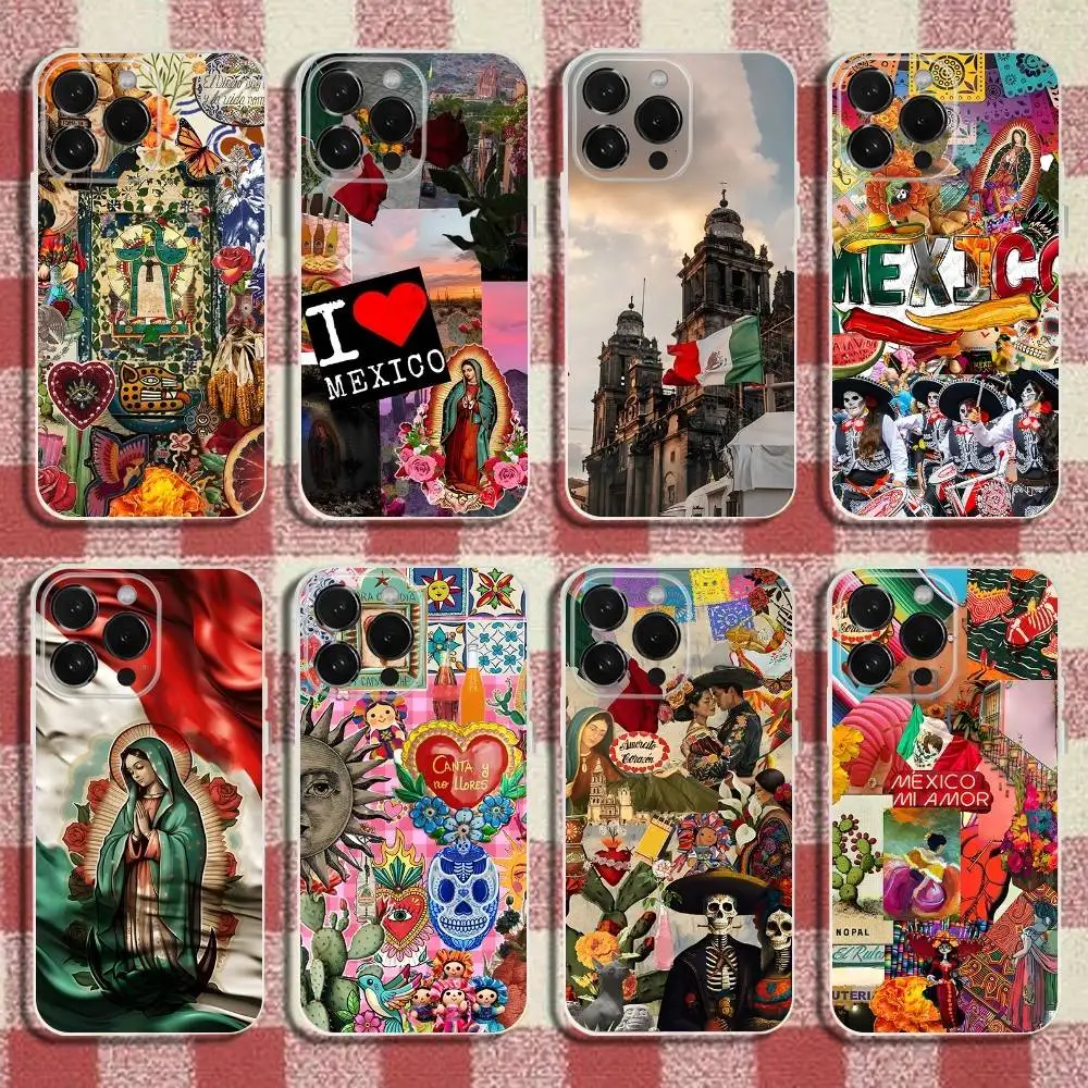 

Viva Mexico Phone Case For iPhone 17,16,15,14,13,12,11 Pro,Max,Plus,X,XS,XR,SE,Mini Transparent Silicone Soft