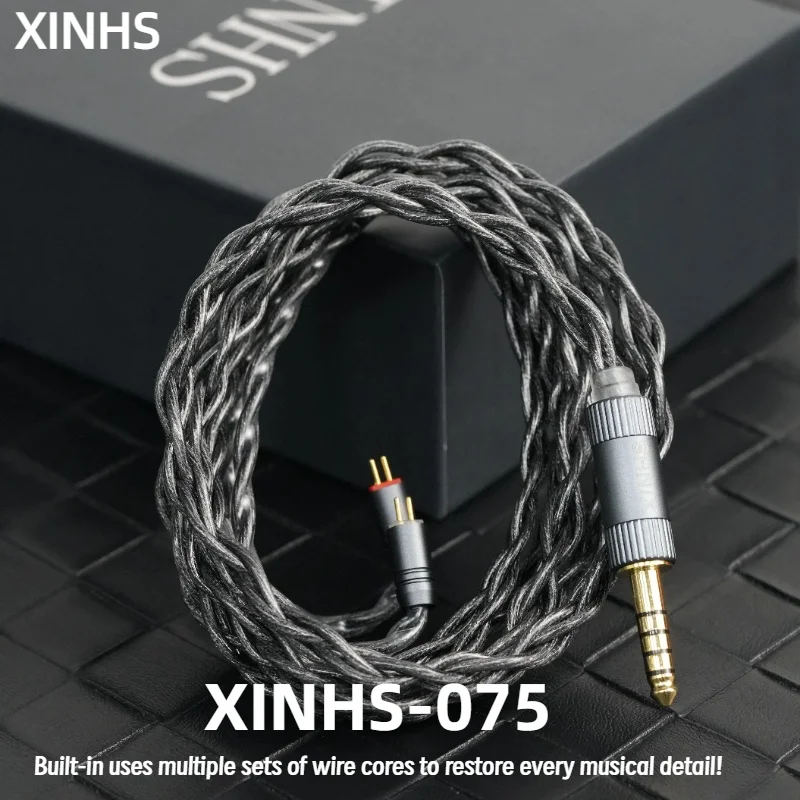 XINHS-Câble de téléphone de sauna en graphène immergé à l'huile de cuivre monocristallin, 4 cœurs, 7N, 0.78mm, adapté pour M5, Olina, Fudu, DZ4, Dragame et F1 Pro cables rca hifi kz cable iem 2 pin modular cable iem