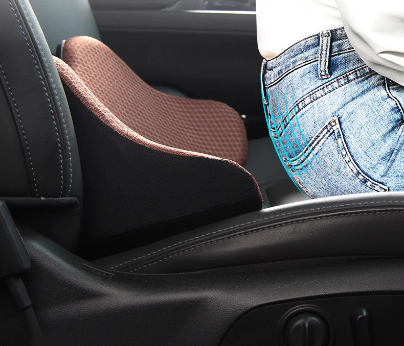 1 stücke Memory Foam Reise Auto Zurück Kissen Orthopädische Massage Sitz Matte Stuhl Büro Nickerchen Pad Auto Kissen Zurück Kissen – Detail 4