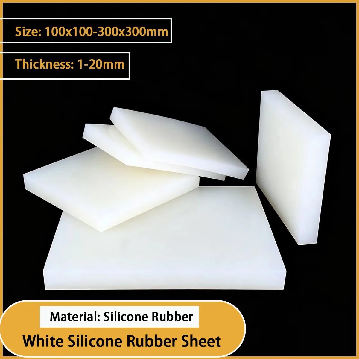 A white silicone rubber sheet with a thickness of 1-20mm is used for sealing gaskets, insulation pads, buffer pads, etc