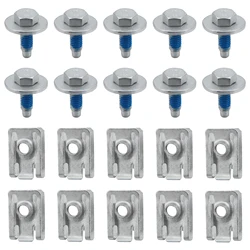 Silver Dacromet Car Body Bolts U-nut Clip M6 Engine Cover Splash Shield Guard Bumper Fender Retainer Fastener Grade 8.8 Screws