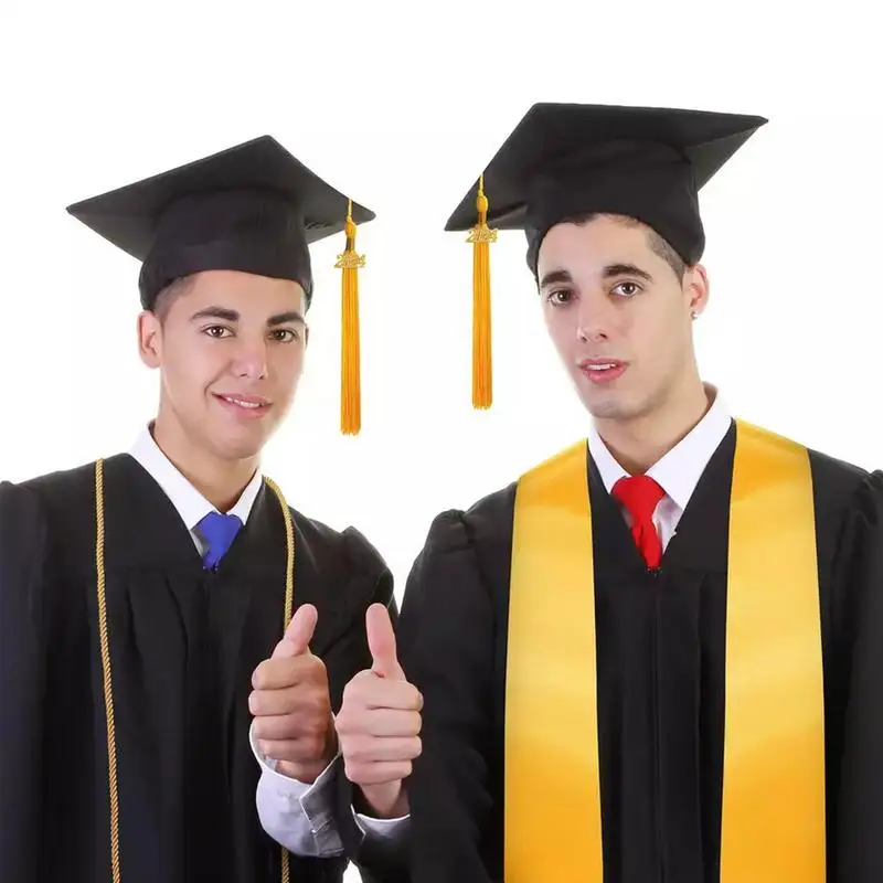 Uniforme de remise des diplômes avec pompon, quel que soit le collège, ensemble d'étoles, sceau 2024, style européen et américain pour célibataire