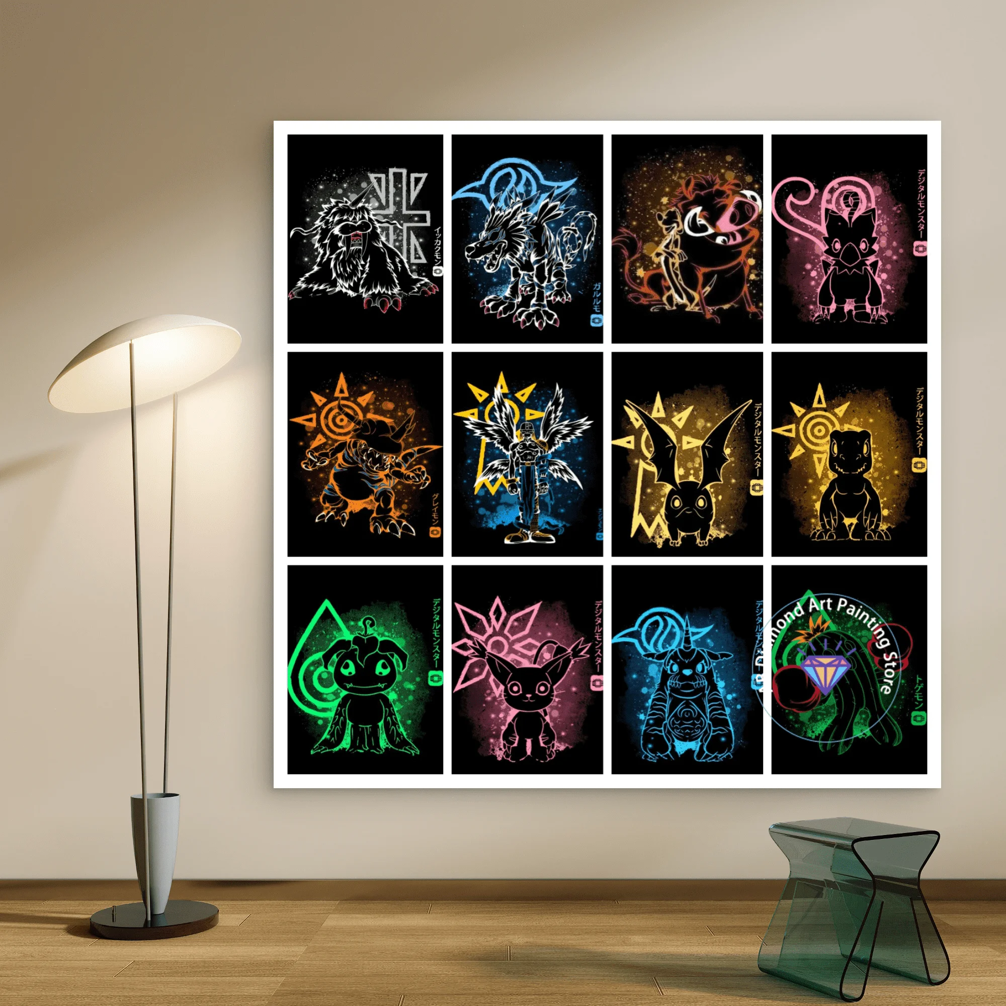 

Pokémon Greymon AB Diamond Painting Kit 5D DIY Pumbaa Diamond Embroidery Cross Embroidery Handmade Art Gift Home Decoration