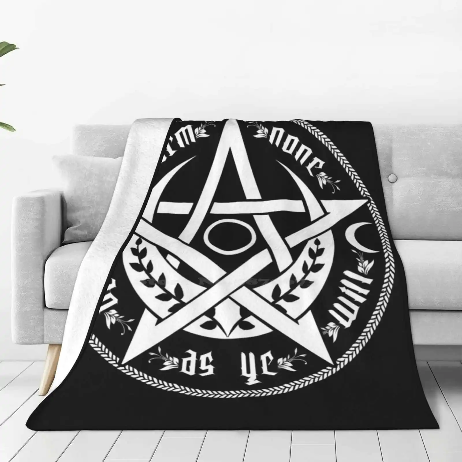 Do As Ye Will-Rede New Selling Custom Print Flannel Soft Blanket Pentagram Pentacle Pagan Wiccan Hecate Triple Goddess Magic