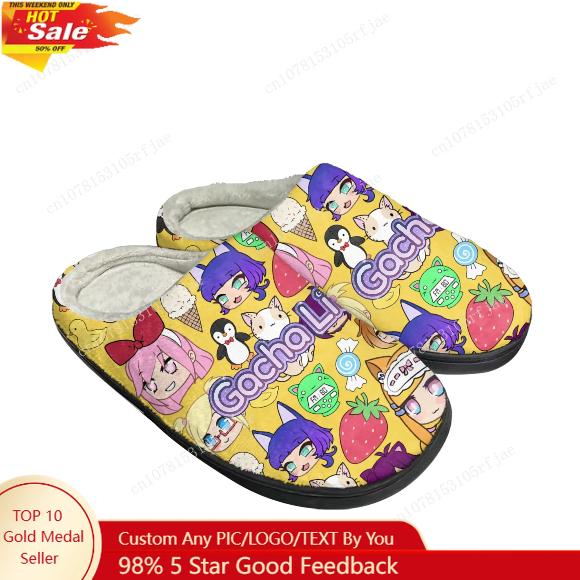 

Gacha Life Home Cotton Slippers Hot Cartoon Game Mens Womens Teenager Plush Bedroom Casual Keep Warm Shoes Tailor Made Slipper