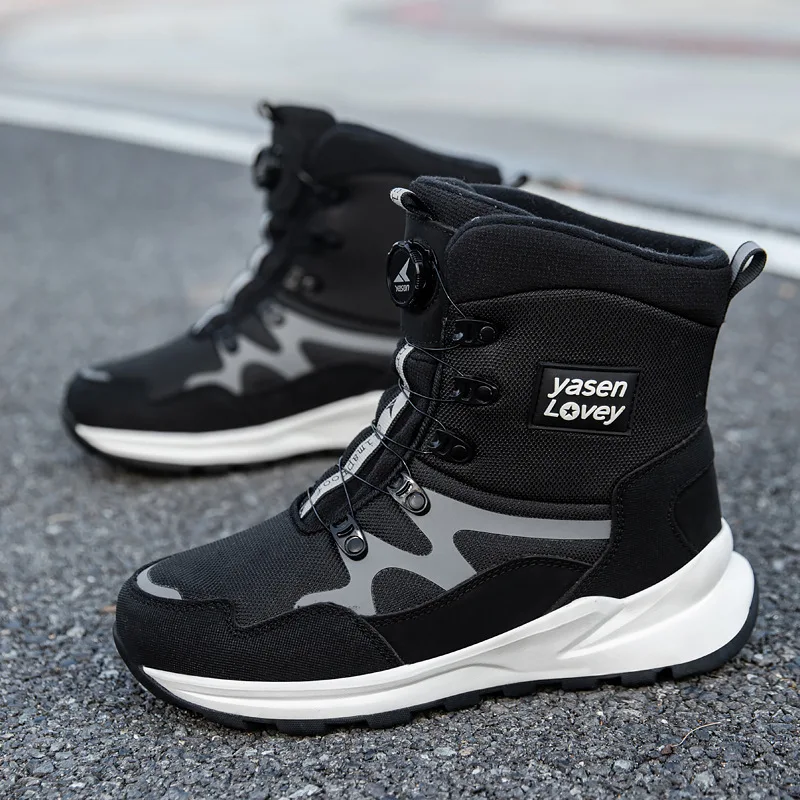 

2026 New Winter Men's Boots Velvet Warm Snow Boots Outdoor Non-slip Platform Boot Winter Mid-calf Cotton Boots Botas Para Hombre