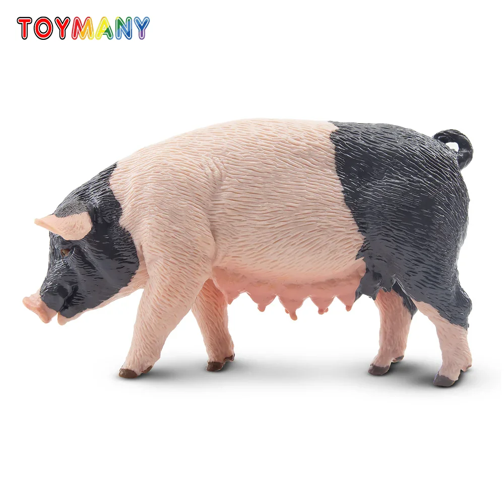

Toymany Simulation Mommy Pietrain Pig Farm Animal Model Toy Mini Figures Dolls Action Figurines Toys Children Gift