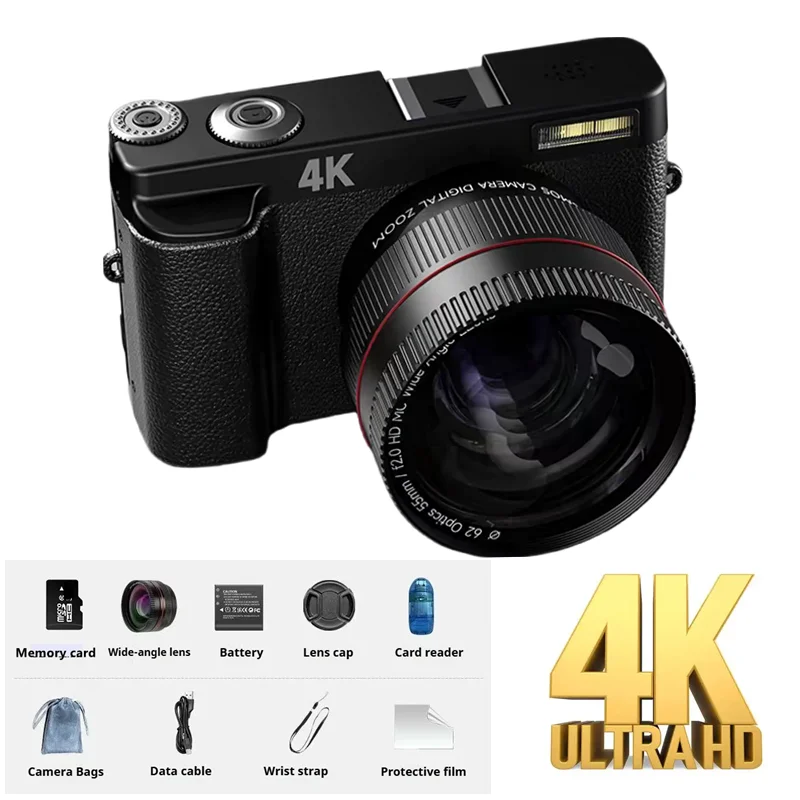 

4K Digital camera, optical 16x zoom, 64MP high-definition front and rear dual cameras, AF automatic/manual focus, travel camera