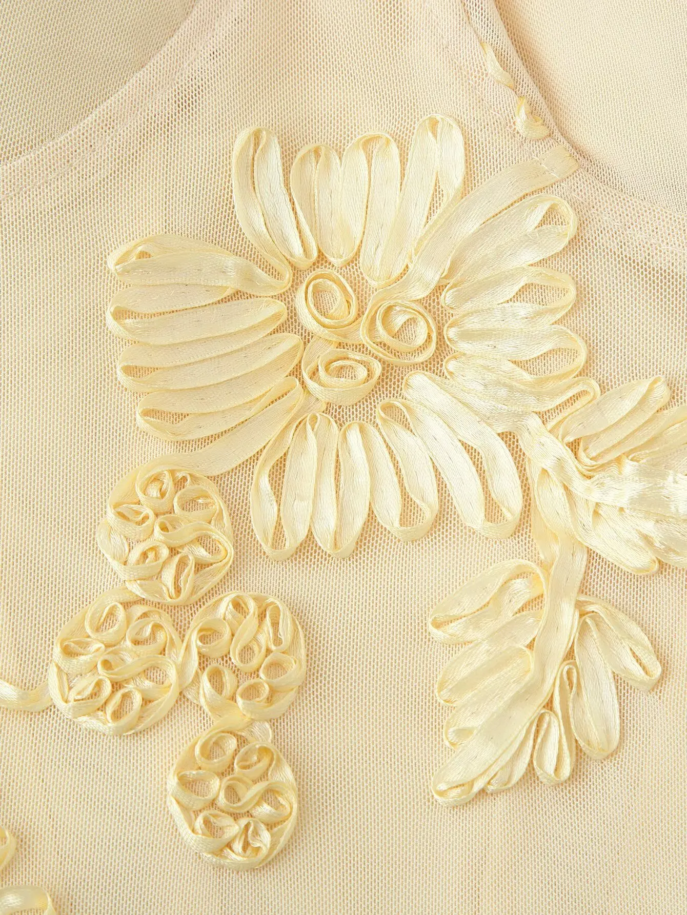 Cami lange damesjurk met reliëfbloemborduurwerk, rugloze mouwloze slim-fit elegante jurken