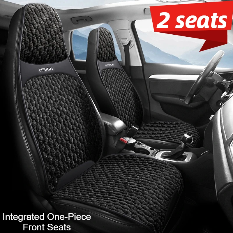2-Seater, Integrated Front Seat Cushion and Cover for New Energy Vehicles, High-Quality, Beautiful and Practical One-Piece Car Seat Cushion and Cover, Perfectly Suitable for Tesla/Byd/Ev Cars and Other One-Piece Bucket Seats, Suitable for All Seasons, Easy to Install