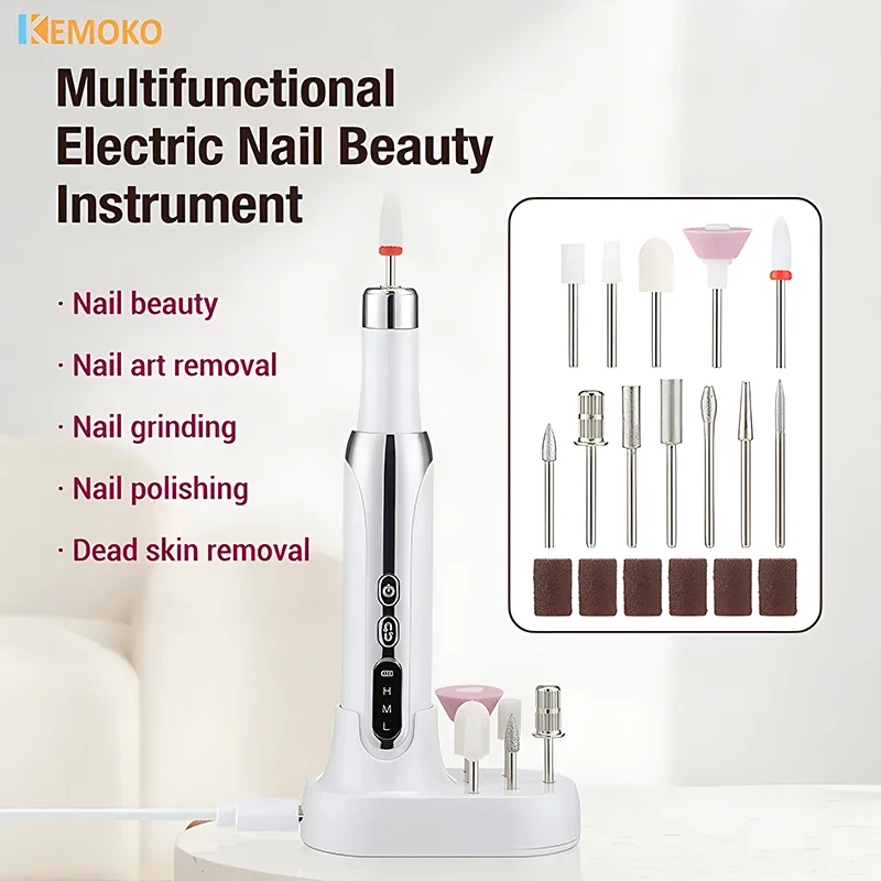 

Electric Nail Drill Machine Set Pedicure Grinding Equipment Mill For Gel Nail Polish Manicure Professional Nail Polishing Tool