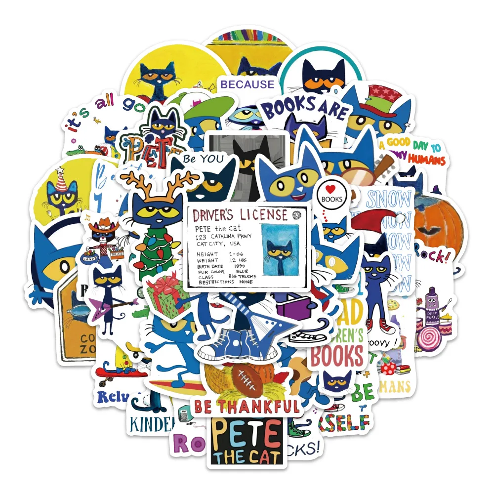 54 個漫画ピート猫落書きステッカースーツケース文具ラップトップコンピュータギター携帯電話 DIY 装飾デカール子供のおもちゃ