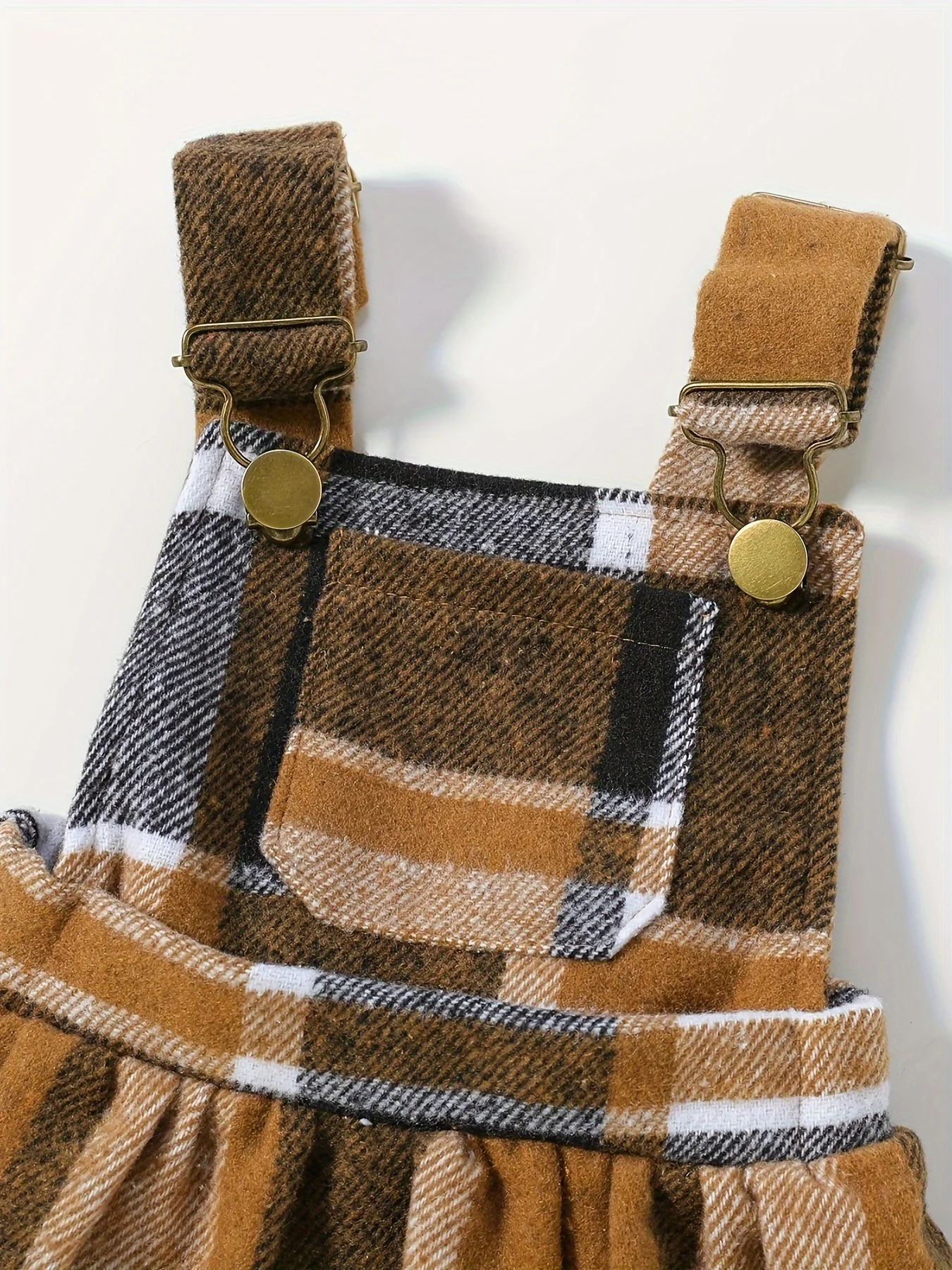 مجموعة تنورة للفتيات الصغيرات، مجموعة تنورة بحمالات منقوشة بأكمام طويلة، ملابس شتوية للفتيات الصغيرات #6