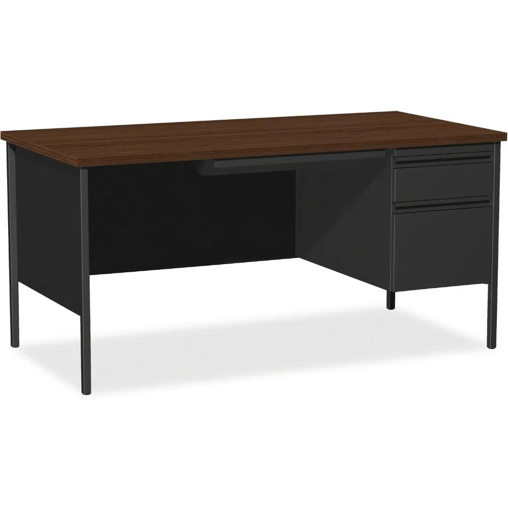 

Black Walnut Single Right Pedestal Desk, 66"x30"x29.5"