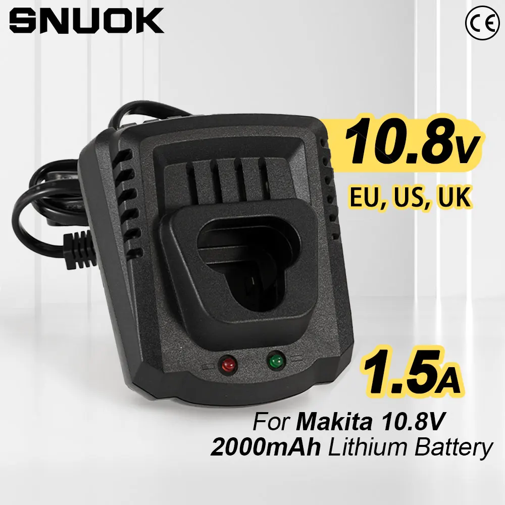 

SNUOK Portable Charger 110-250V Lithium Battery Fast Charging Dock For Makita 10.8-12V Battery Electric Wrench, Electric Grinder