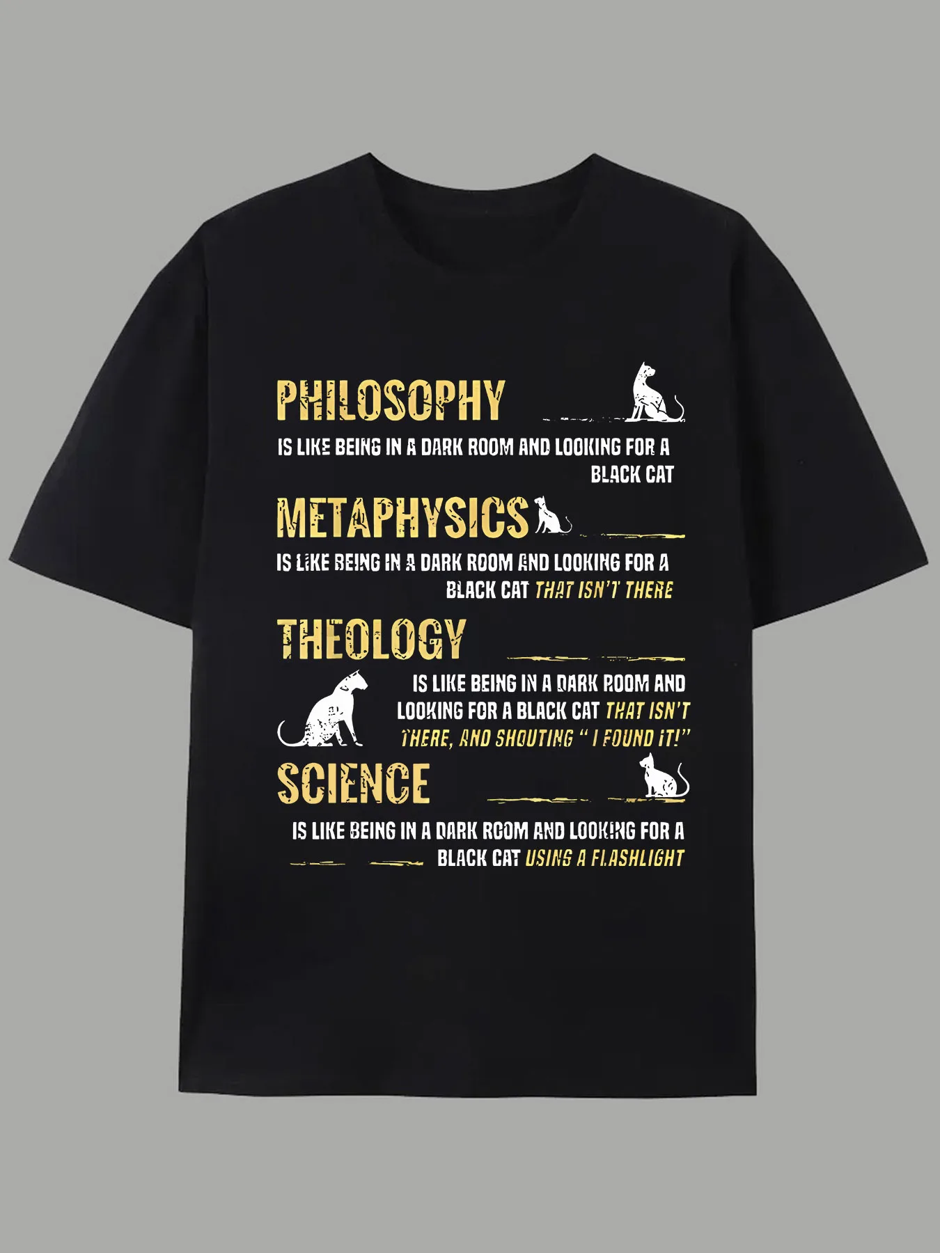 Camiseta informal de verano para hombre con divertidos estampados de filosofía, metafísica, teología y analógias científicas