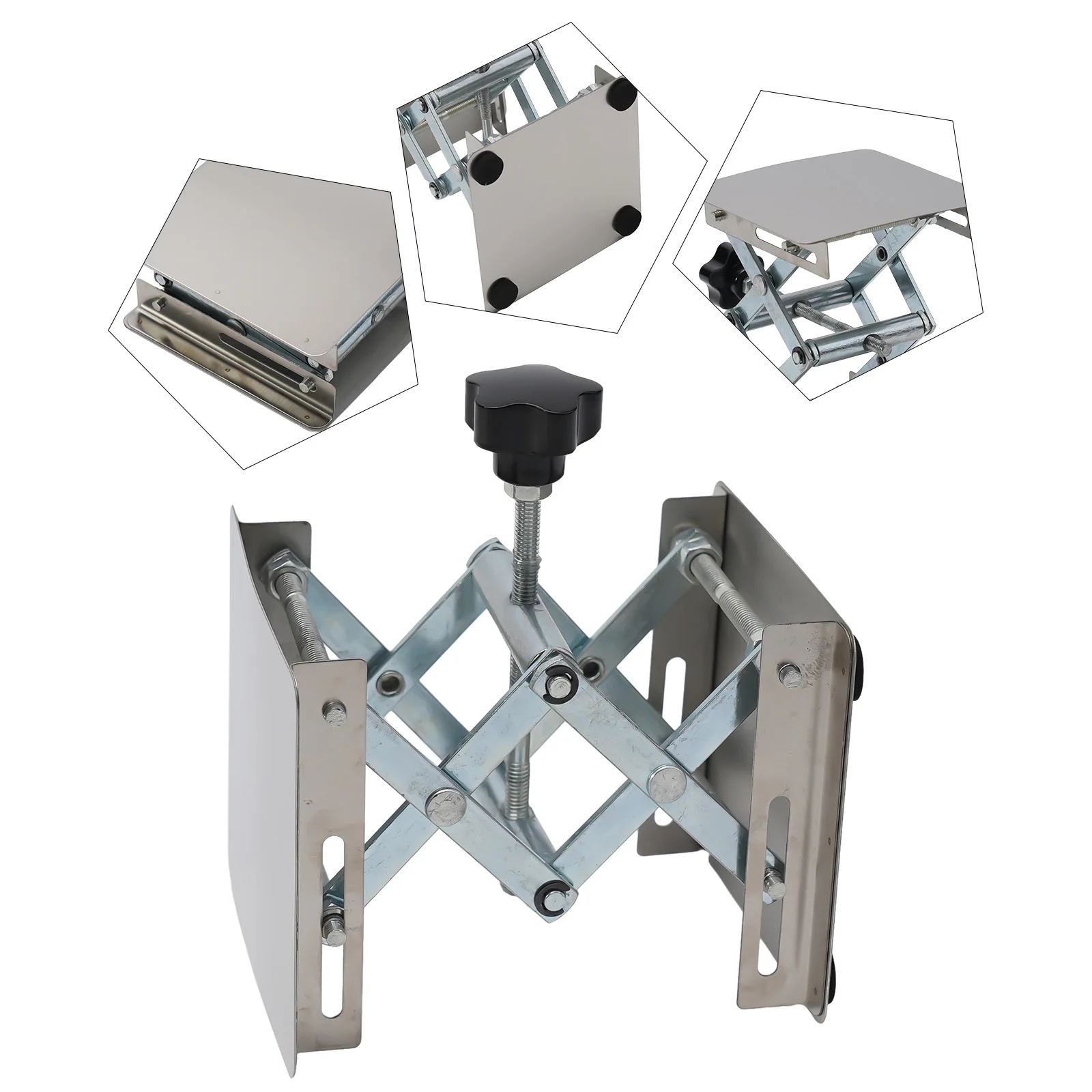 

Adjustable Stainless Steel Lift Table for Laboratories and Woodworking Manual Height Control for Precision Tasks