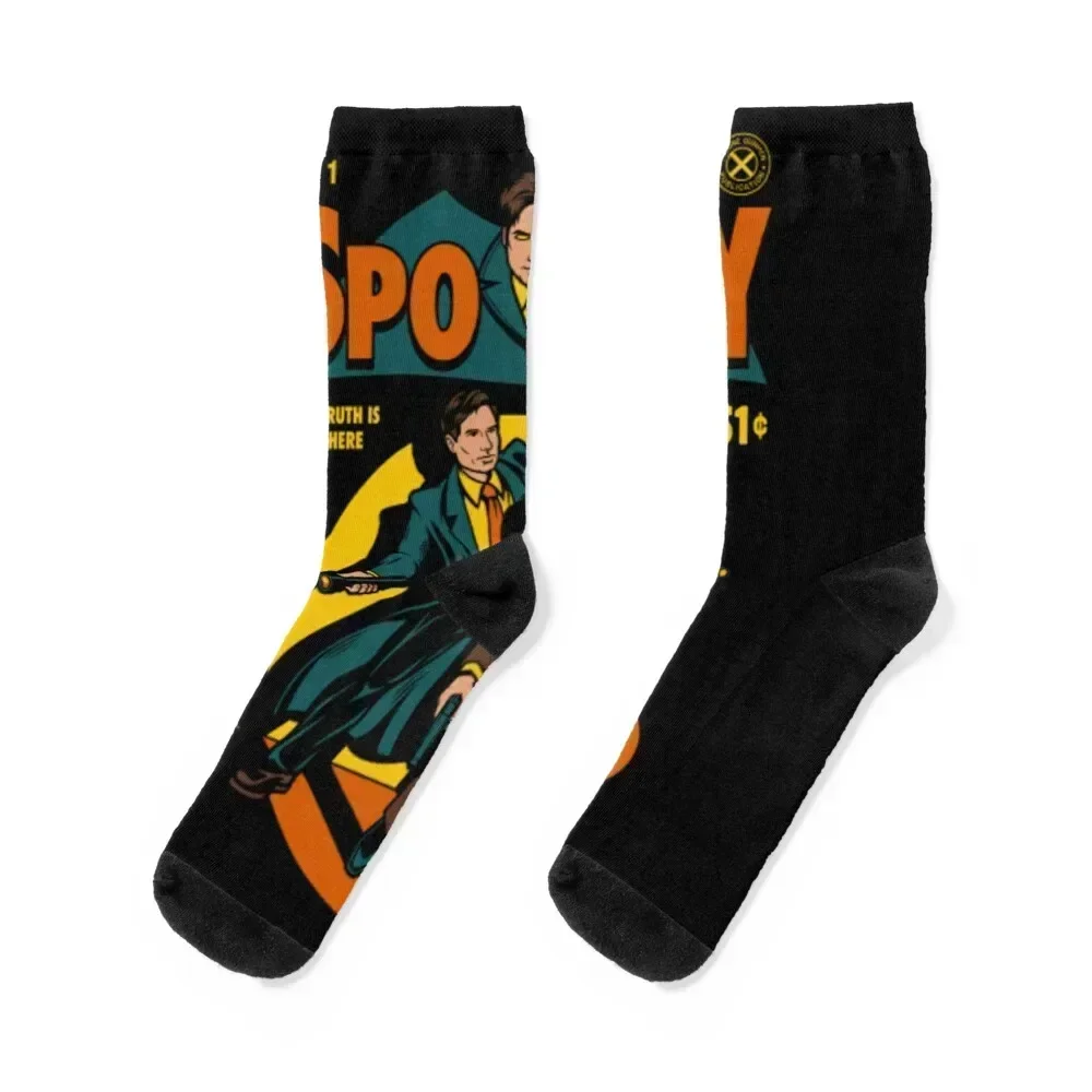 

X Files, Spooky Comic Socks Climbing set colored hip hop Man Socks Women's