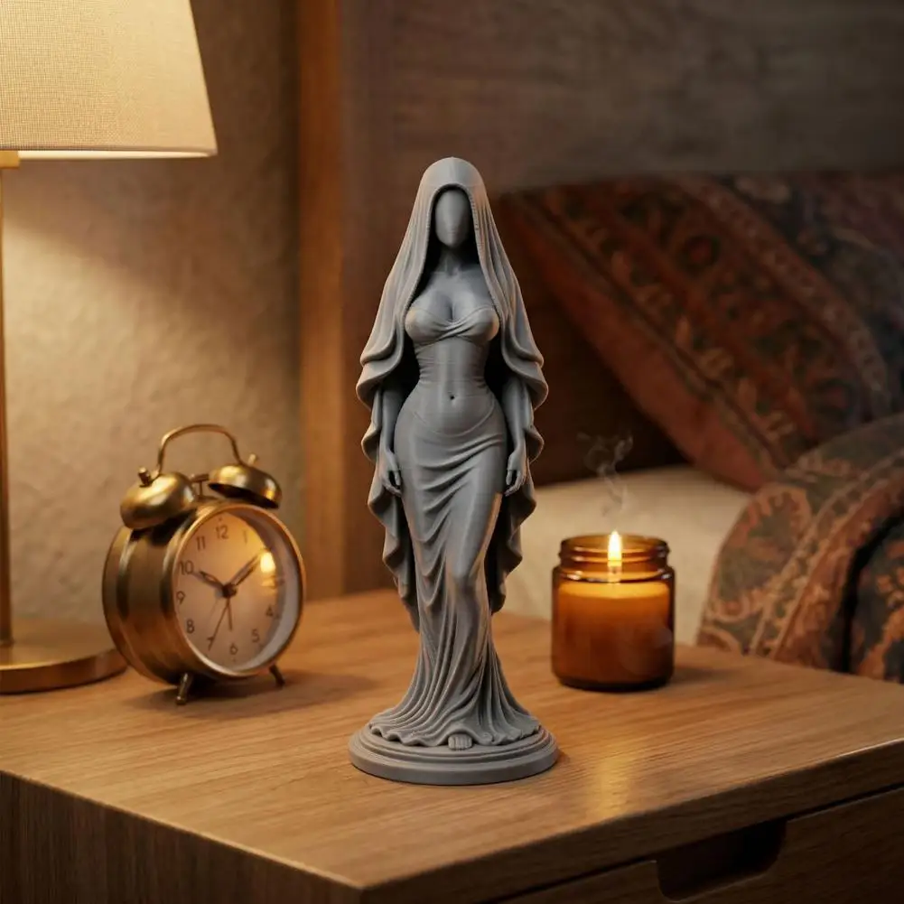Veiled Goddess Ornament Wearing Veil Women Figurine 3d Printed Veiled Goddess Statue Artistic Woman Figurine Sculpture for Room