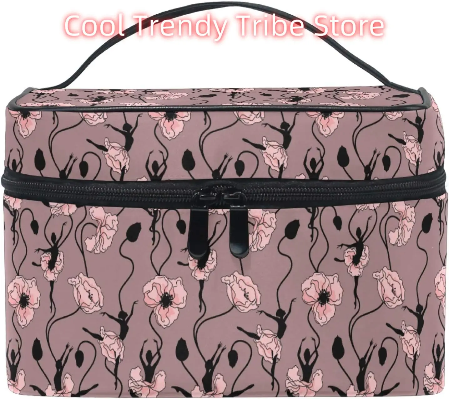 

Poppy 019 Makeup Bag, Poppy Flower Dancing Girl Travel Makeup Organizer Bag Cosmetic Cases Toiletry Bags for Girl Women Ladies